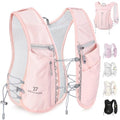 BECOJADDE 5L Running Vest for Women, Hydration Backpack Lightweight & Breathable for Trail Running, Marathon, Hiking, Cycling - color: Pink