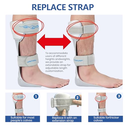 AFO Drop Foot Brace - Lightweight & Moldable Stabilizer Brace for Men and Women, Trimmable Foot Drop Support for Stroke, MS, Hemiplegia, Fits Inside Most Shoes (Large, Right) - size: Large