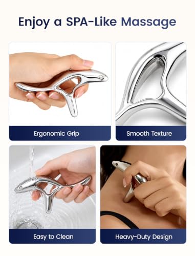 lifechill 304 Stainless Steel Gua Sha & Metal Trigger Point Massage Tool - color: Stainless Steel