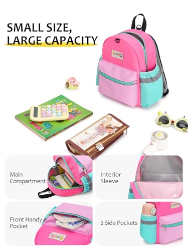 Toddler Backpack with Leash for Boys Girls Kids Kindergarten Nursery, 11” Baby Leash Backpack with Reflective, Toddler Bookbag with Anti-Lost Harness for Walking, Light Pink - color: 1-light Pink