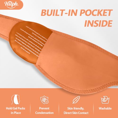 Hilph Wisdom Teeth Ice Pack Head Wrap, Face Ice Pack for Jaw Oral Surgery - color: Orange