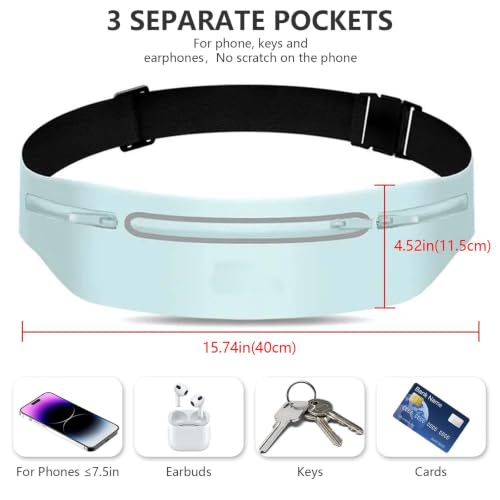 Running Belt for Men Women Waterproof Reflective Fanny Packs - color: Blue