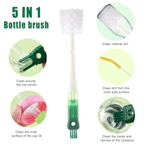 Water Bottle Cleaner Brush,Bottle Scrubber Brush for Cleaning Bottles Set