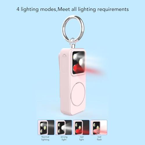 GOWENIC Personal Safety Alarm for Girls Women, 150dB Loud Alarm with LED Light, Comes with Anti Lost Keychain, Gifts for Women, Girls, Students, Night Running (Pink) - color: Pink