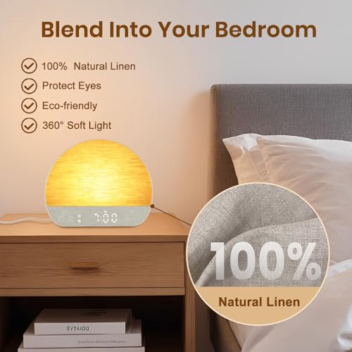 JONRRYIN Sunrise Alarm Clock Wake Up Light for Heavy Sleeper with Remote