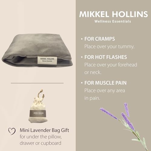 Microwavable Heating Pad with Lavender & Flaxseed, Hot & Cold Therapy, Heat Pad for Back, Neck, Shoulder, Knee, Leg & Menstrual Cramp Relief, Washable Cover, Mini Lavender Bag Gift, One Size Fits All - color: Gray
