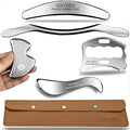 Muscle Scraper Tool Set, Stainless Steel IASTM Tools for Physical Therapy, Scar Tissue Breakdown, Fascia Release, 5 Piece Kit with Carrying Case - style: GYX COELE-5 set B