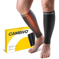 CAMBIVO Calf Compression Sleeves 20-30mmHg – Footless for Women & Men - color: Pure Black, size: X-Large