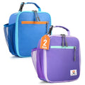 CaCTOUR Lunch Box Kids,2 Packs Insulated Lunch Bag for Girls Boys,Soft Bag Mini Cooler Back to School Thermal Reusable Lunch Bag for Work School Picnic (Blue & Purple) - color: Blue/Purple