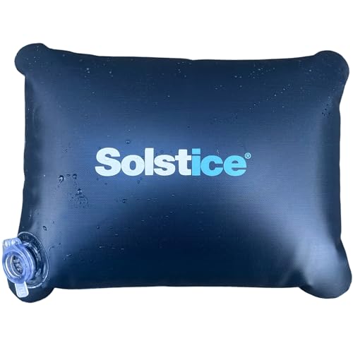 Solstice Leakproof Large Capacity Reusable Ice Bags (3-Pack) for Cooler Cold Plunge Tubs Lunch Box | 4.5L / 8.6 Lbs. of Frozen Ice Per Bag | Add Water & Freeze | Heavy Duty 14G Material W/Water Valve