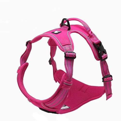 TRUE LOVE Adjustable No-Pull Dog Harness Reflective Vest, Fushcia, XS - color: Fushcia, size: XS