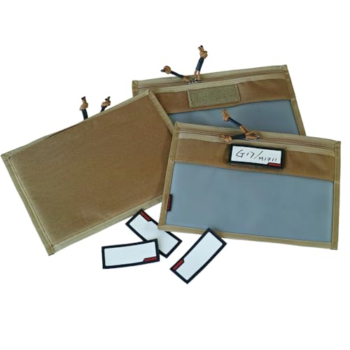 3-Pack Handgun Case,Small Soft Pistol Rug Case Tactical Handgun Storage Pouch with for Hunting Shooting Range Sports 4 of ID Patches Included (Small khaki) - color: Small khaki
