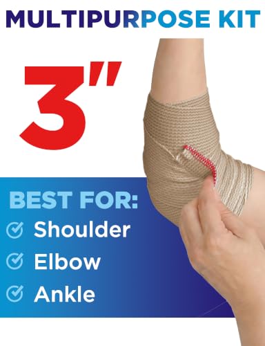 Premium Elastic Bandage Wrap - 6pack (2x2in, 2x3in, 2x4in) - Self-Closing - size: 6 Pack, style: Mix 6pk
