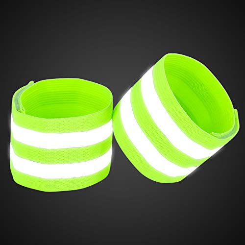 X AUTOHAUX 4 Pcs Reflective Bands for Wrist High Visibility Night Safety Cycling Riding Reflector Tape Straps Bracelet - color: Green