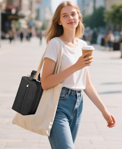 Small Insulated Lunch Bag: Reusable Small Lunch Box, Mini Soft Cooler Bag - color: Black