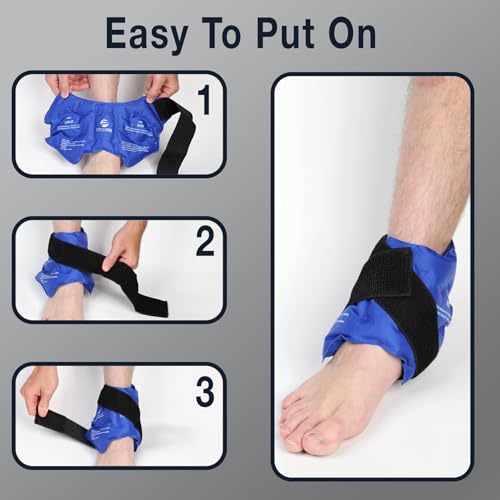 Fittest Pro Ankle Ice Pack Wrap for Swelling, Ice Pack for Injuires Reusable Cold Pack Wrap Hot Cold Therapy Ankle Ice Wrap for Sprained Ankles, Achilles Tendonitis - style: Ankle
