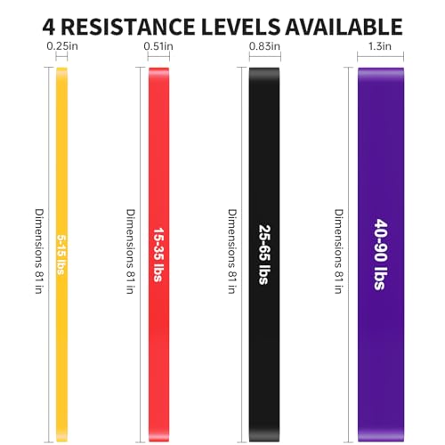 Pull Up Assistance Bands Set, Long Resistance Bands for Working Out - color: 5 LBS - 90 LBS