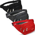 3 Pcs Fanny Packs Crossbody Waist Bags for Women Men Crossbody Waterproof Fanny Pack Belt Bag for Travel Walking Running Hiking Cycling Outdoor Easy Carry Any Phone, Wallet (Black, Red, Gray) - color: Black, Red, Gray