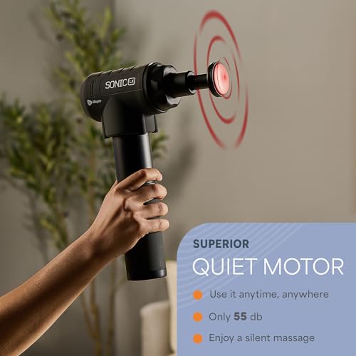 Lifepro Sonic LX Percussion Massage Gun Deep Tissue with Heat & 10 Heads - color: Black, size: LX