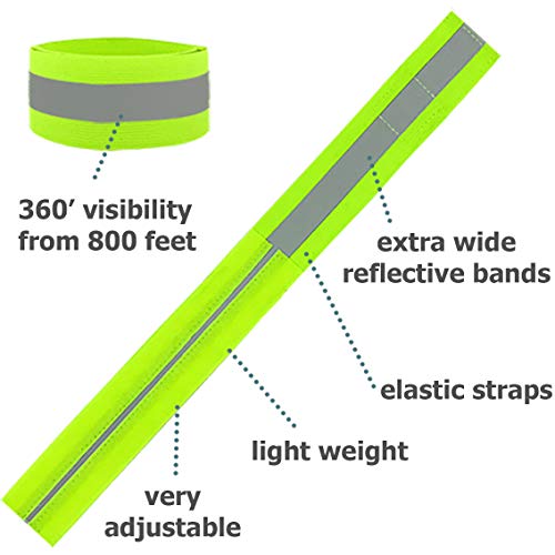 Reflective Belt for Running Army PT Belt Reflective Running Gear - color: Green Belt + 2 Bands
