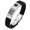 Medical Bracelets for Men Women with QR Code Medical Alert ID Bracelets - color: Titanium Silver Black