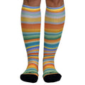 Crazy Compression Over-the-Calf Socks with Fun Designs - color: Spring Stripes, size: X-Small