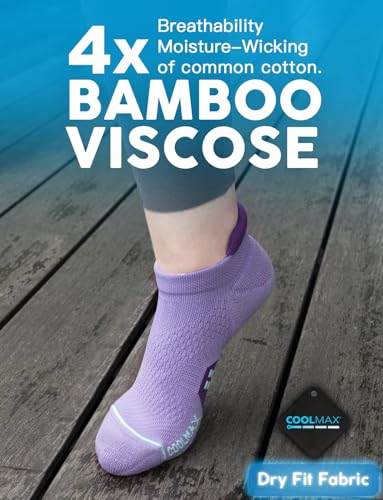 Juclise Women's No Show Compression Running Socks, 3 Pairs - color: Charged Purple+lavender Lux+bright Lilac, size: Large