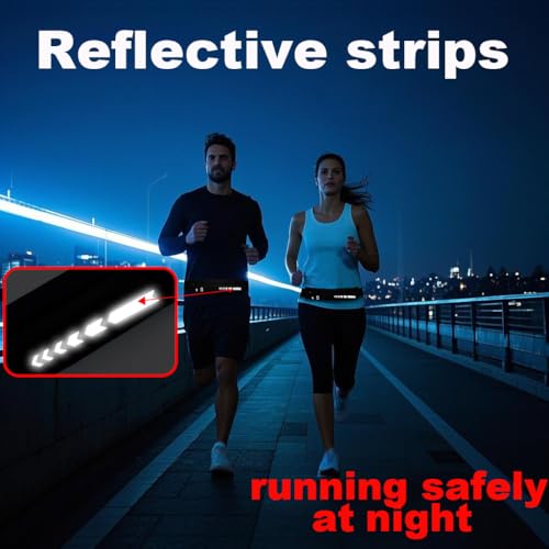 USHAKE Slim Running Belt Women Men, Bounce Free Fanny Pack Phone Holder - color: Pink