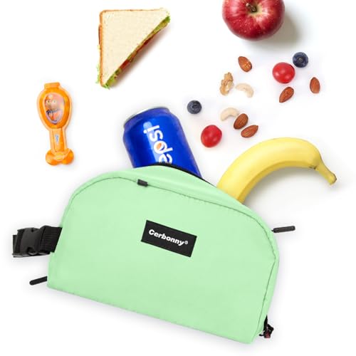 Cerbonny Small Cooler Bag,Freezable Lunch Bag,Built-in ice pack - color: Green