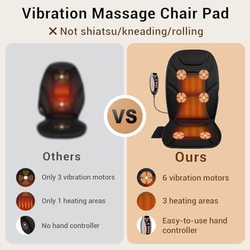 CARSHION Massage Chair Pad with Full Back Thighs Heat