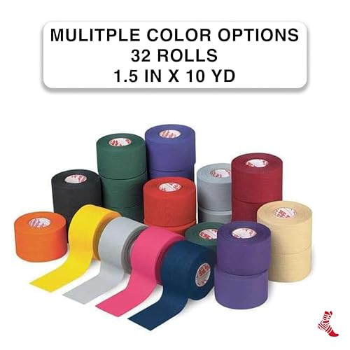 Mueller Sports Medicine MTape Rolls Team Pack, Quality Athletic Tape, Easy to Tear for Fast & Effective Taping, 1.5" x 10 Yards Per Roll, 32 Rolls - color: PINK