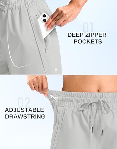 SANTINY Women's 3.5''/5''/7'' Athletic Gym Running Shorts Zipper Pockets - color: Dusty White, size: X-Small
