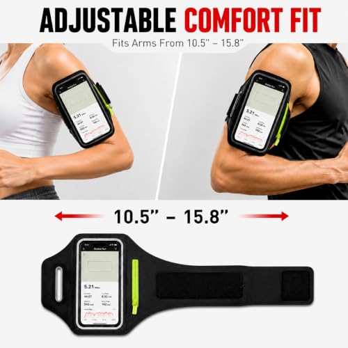 Running Armband Phone Holder with Earphone Bag, Sweatproof Sports Arm Band