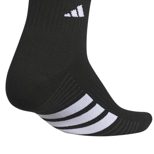 adidas Women's Cushioned Socks 3 Pairs - color: Black/White/Carbon Grey/4.0/Quarter, size: Medium, style: Quarter