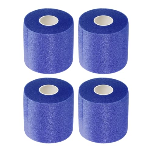 PATIKIL Foam Pre Wrap Athletic Tape 2.75 Inch x 30 Yards, 4 Rolls Non-Adhesive Prewrap Headbands for Hair Soccer Sport Wrists Elbows Knees Ankles, Dark Blue - color: Dark Blue