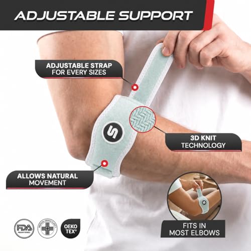 Sleeve Stars Tennis Elbow Brace Men & Women, 9"-23" (Single/Mint Green) - color: Mint Green