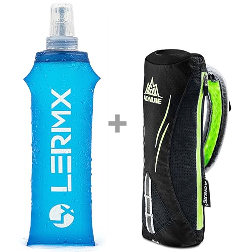 Quick Grip Chill 17 oz Handheld Soft Flask Water Bottle with Hydration Pack