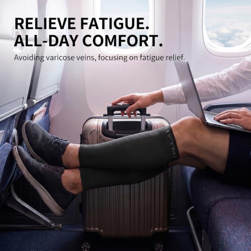 Compression Calf Sleeves for Men & Women 15-20 mmHg - color: Black, size: Medium