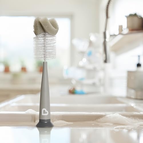 Munchkin® Sponge™ Baby Bottle Brush Set with Nipple Brush, 2 Pack - style: Modern Bottle Brush, Grey