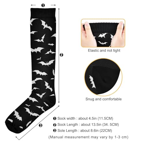 Wusikd Heartbeat Symbol Compression Socks for Women and Men Circulation Black Long Socks for Athletic Running 1 - color: Bat