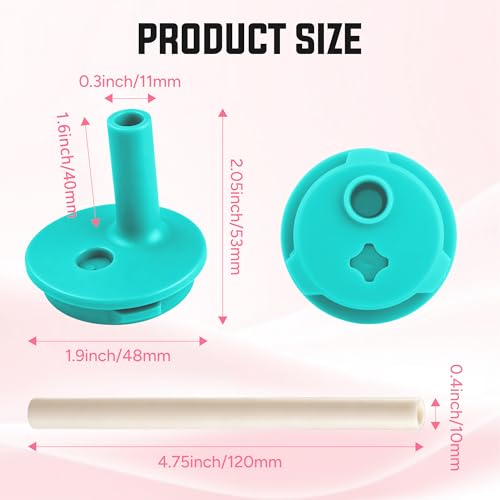 Silicone Bite Valve & Straws Parts for Owala Kids 12/15oz Bottle - color: Blue