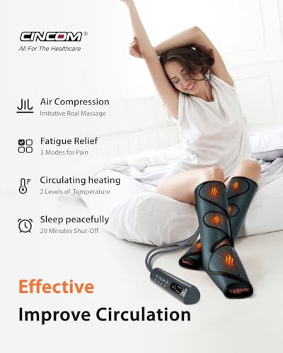CINCOM Leg Massager with Heat and Air Compression FSA - HSA - style: Warm