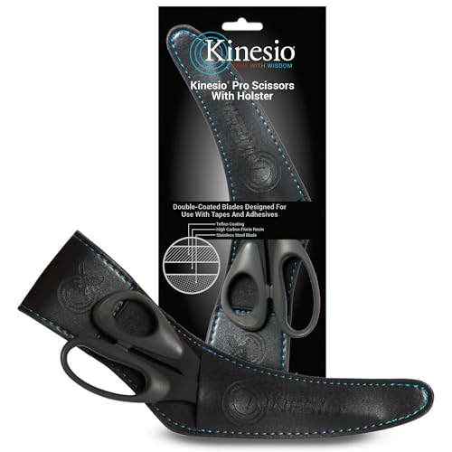 Kinesio Pro Scissors with Holster, Right Handed Bandage Scissors, For Use with Kinesio Therapeutic Elastic Tape