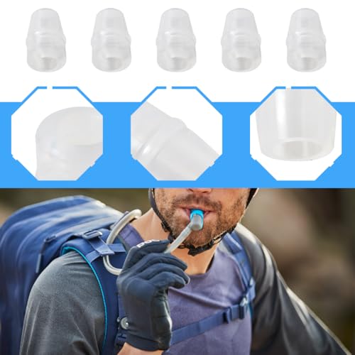 5-Pack Replacement Bite Valve Nozzles Compatible for Osprey, for Nathan & for Hydrapak Hydration Reservoirs - BPA-Free, Phthalate-Free, Lead-Free Silicone Sheaths