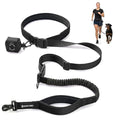 Spark Paws Hands Free Dog Leash - Bungee Waist Belt for Running & Walking - color: Black