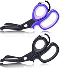 MEUUT Trauma Shears with Carabiner 7.5 Inch 2-Pack Medical Scissors - color: Black/Black+purple/Purple