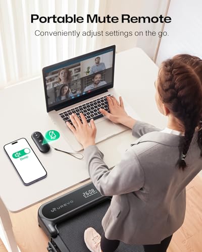 UREVO Strol 2E Pro Smart Walking Pad Treadmill with APP, 12% Incline, Compact Walking Pad with Safety Handle, Plug & Play, Desk Treadmill with LED Display, Walking & Running for Home Office - color: Black