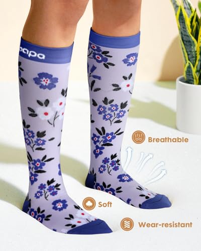 Cute Compression Socks for Women - color: Wild Flowers, size: Large-X-Large