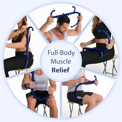 Ranarose Deep Tissue Back & Neck Massager for Body Muscle Pain Relief - color: Dark Navy Blue
