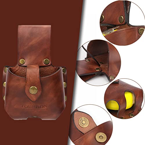 Leather 10M Tape Measure Holder Tool Holster for Carpenter Framer–Pack of 2